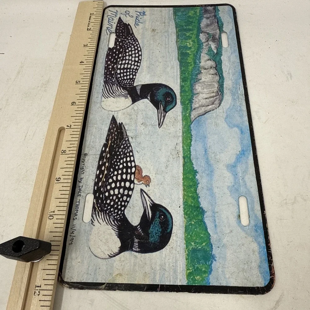 VTG 1994 Maine License Plate Mount Kineo Moosehead Lake Dale Thomas Loons